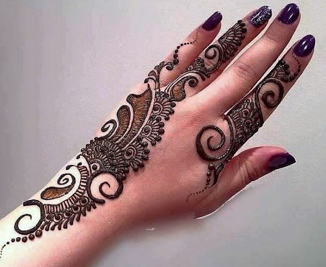 Latest Finger design mehndi for wedding.