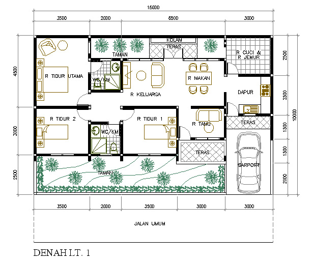 Contoh Denah Rumah  Minimalis  Type 80 Gambar Rumah  Idaman 