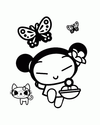 Pucca coloring pages for kids, printable free