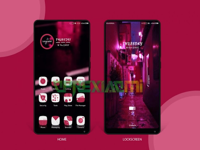 Download Tema Dark Pink Lavender Mtz Tembus Ke Akar For MIUI10 By GalerVodgal