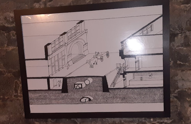 Drawings showing how they were raising the streets