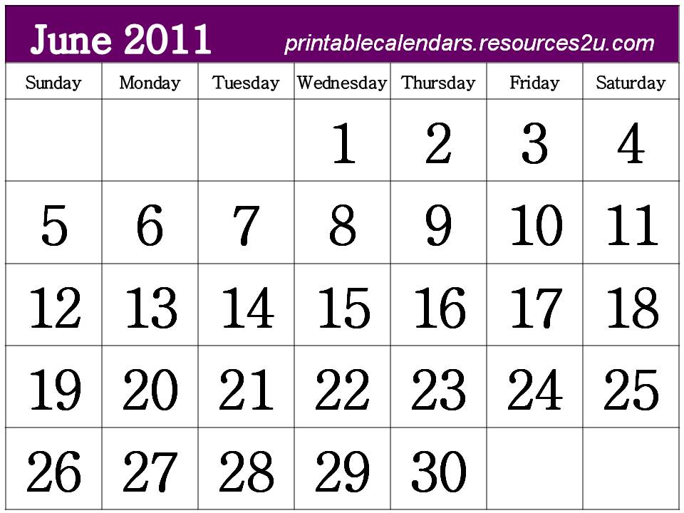 june 2011 calendar. This simple Calendar 2011 June