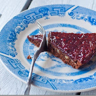 Chocolate-Nut Torte With berry Glaze