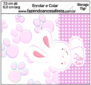 Easter Bunny with Pink and Squares: Free Printable Candy Bar Labels.