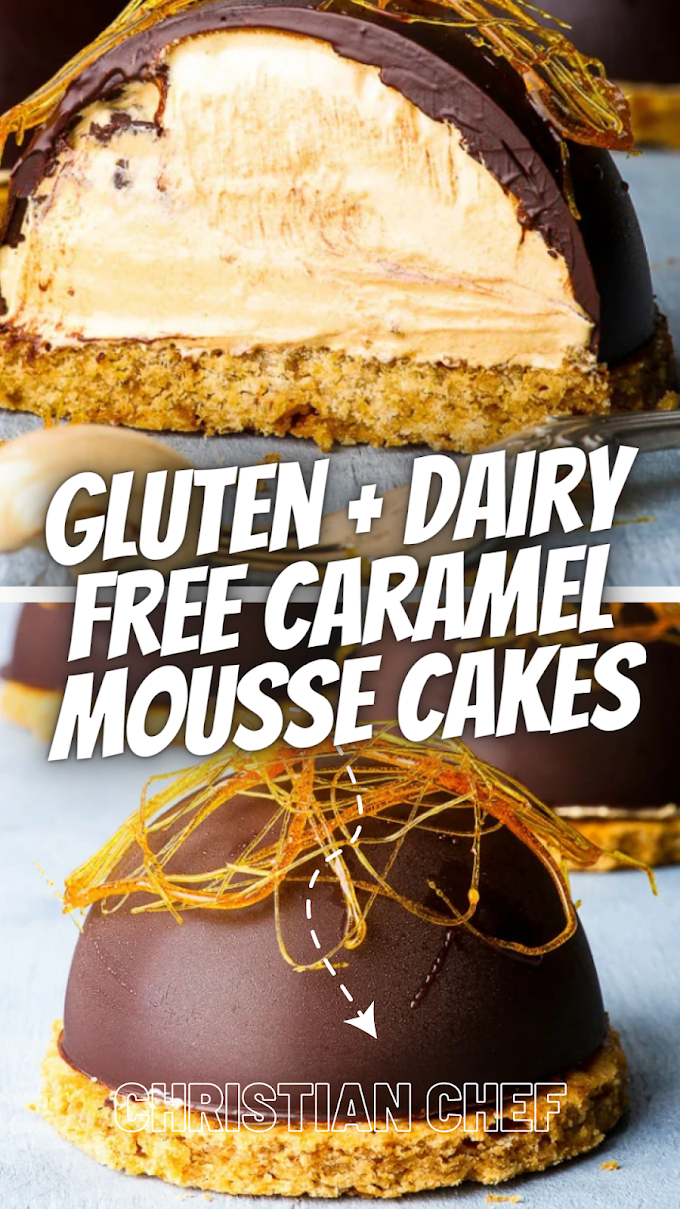 Indulge in Delightful Gluten + Dairy Free Caramel Mousse Cakes