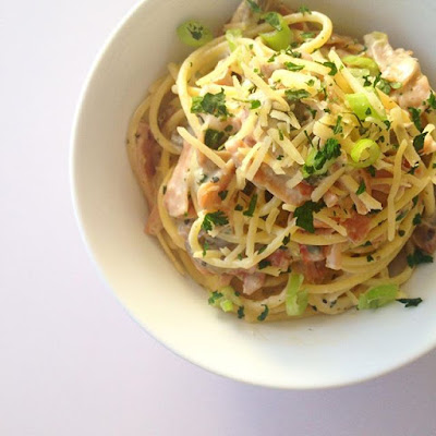 Healthy Gluten Free Spaghetti Boscaiola