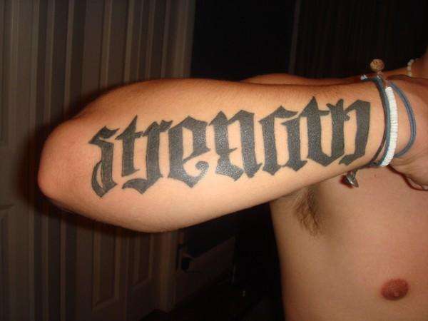 one word tattoos. tattoo that reads one word