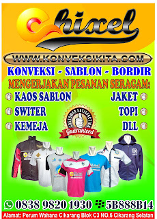 konveksi seragam kaos,jaket,switer,sablon,bordir cikarang