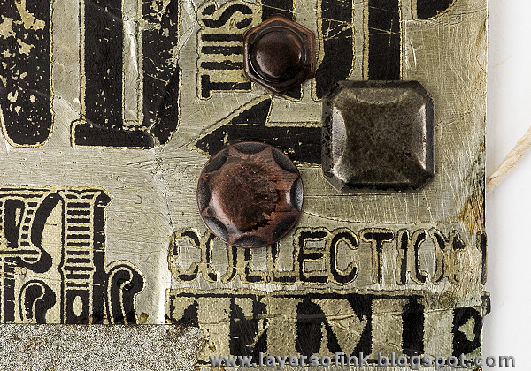 Layers of ink - Distressed Metal Tag by Anna-Karin with Tim Holtz stamps and idea-ology.