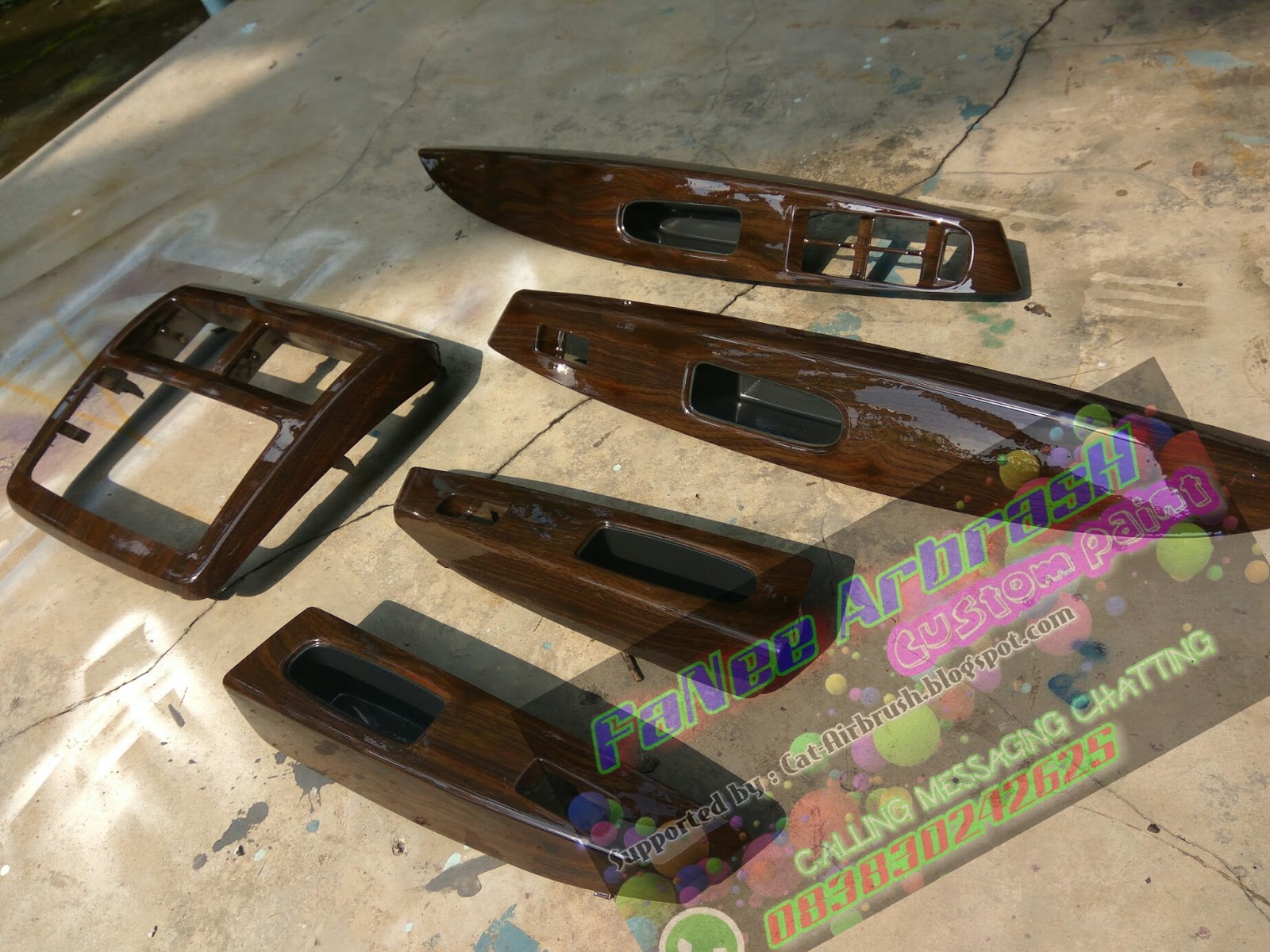  CAT AIRBRUSH Galeri proses HYDROGRAPHIC motif kayu wood 