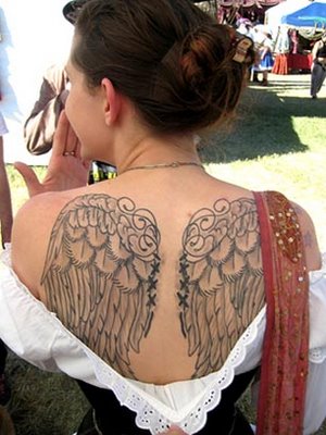 Dark Angel Wings It's an 'Angel Wing tattoo'. Obviously, the right place of