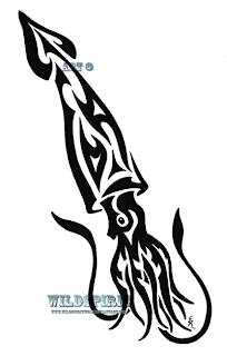 Tribal Squid Tattoo design