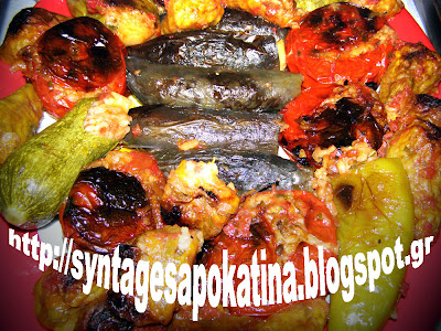 Τα γιομιστά της Κατίνας (ντομάτες, πιπεριές, μελιτζάνες, κολοκύθια, λουλούδια) http://syntagesapokatina.blogspot.gr