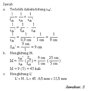 Contoh soal mikroskop dan pembahasannya