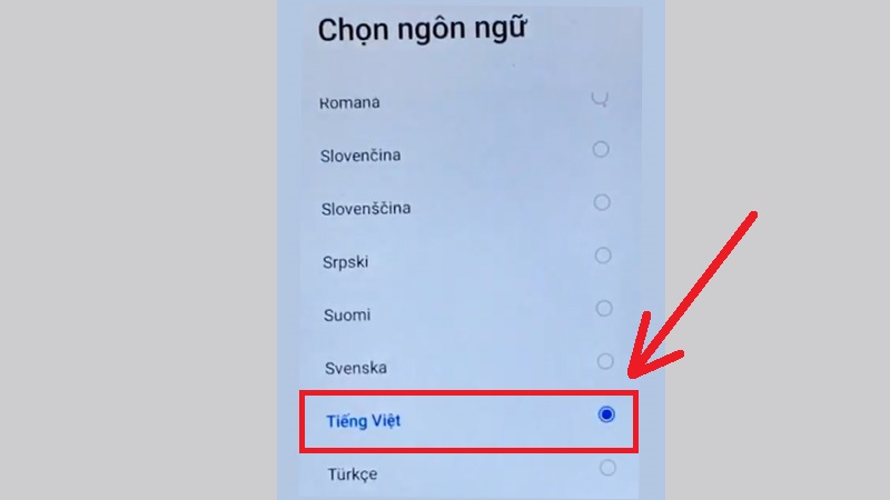 Chọn ngôn ngữ tiếng Việt
