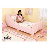 KidKraft Pink Sleigh Wooden Toddler Bed