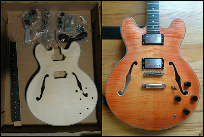 DIY guitar before and after