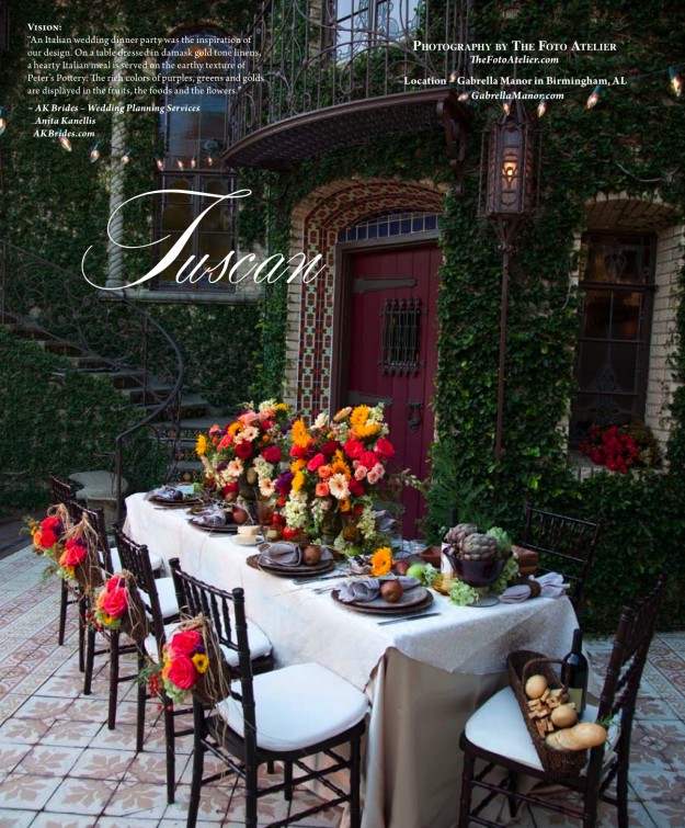 Behind The Scenes A Tuscan Wedding Dinner for Southern Bride Magazine