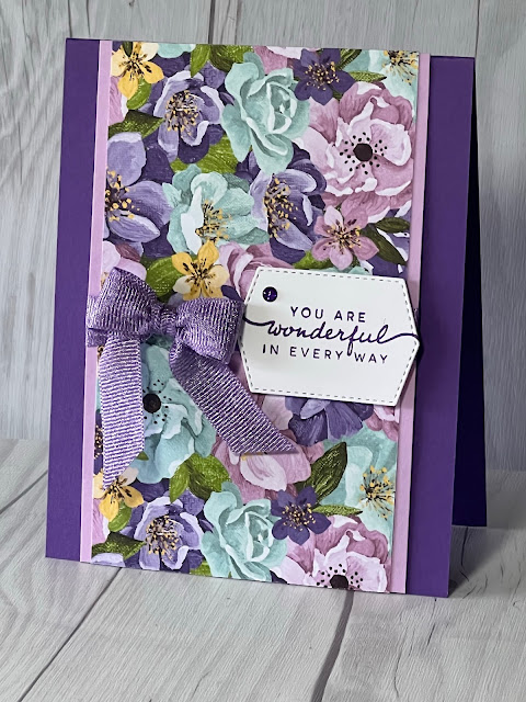 Floral card using elements fom the Hues Of Happiness Suite from Stampin' Up!