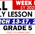 GRADE 5 DAILY LESSON LOG (Quarter 3: WEEK 5) MARCH 13-17, 2023