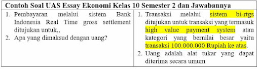 40 Contoh Soal UAS Essay Ekonomi Kelas 10 Semester 2 dan Jawabannya