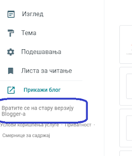 Vrati na staru verziju Blogger-a