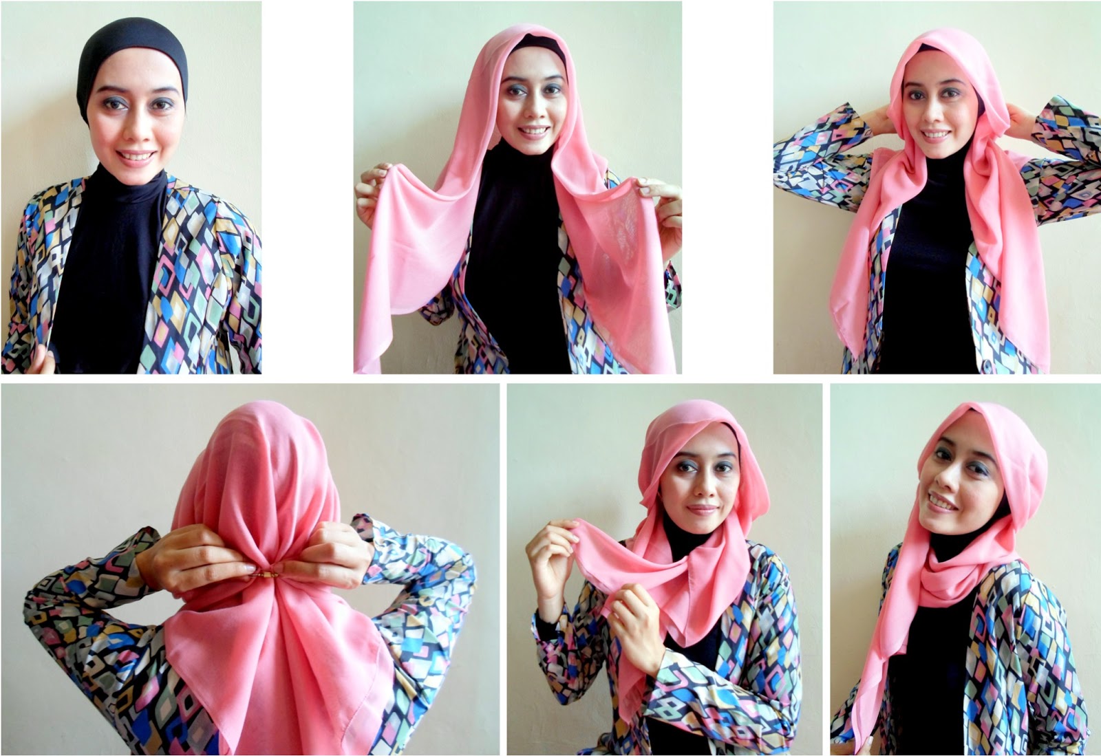 23 Gambar Lengkap Tutorial Hijab Indonesia Segi Empat Pendek Paling Update