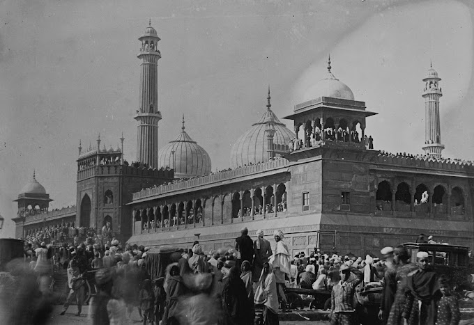 View of Jama Masjid (Mosque) [Masjid-i-Jehan-Numa], Delhi, India | Rare & Old Vintage Photos (1900)