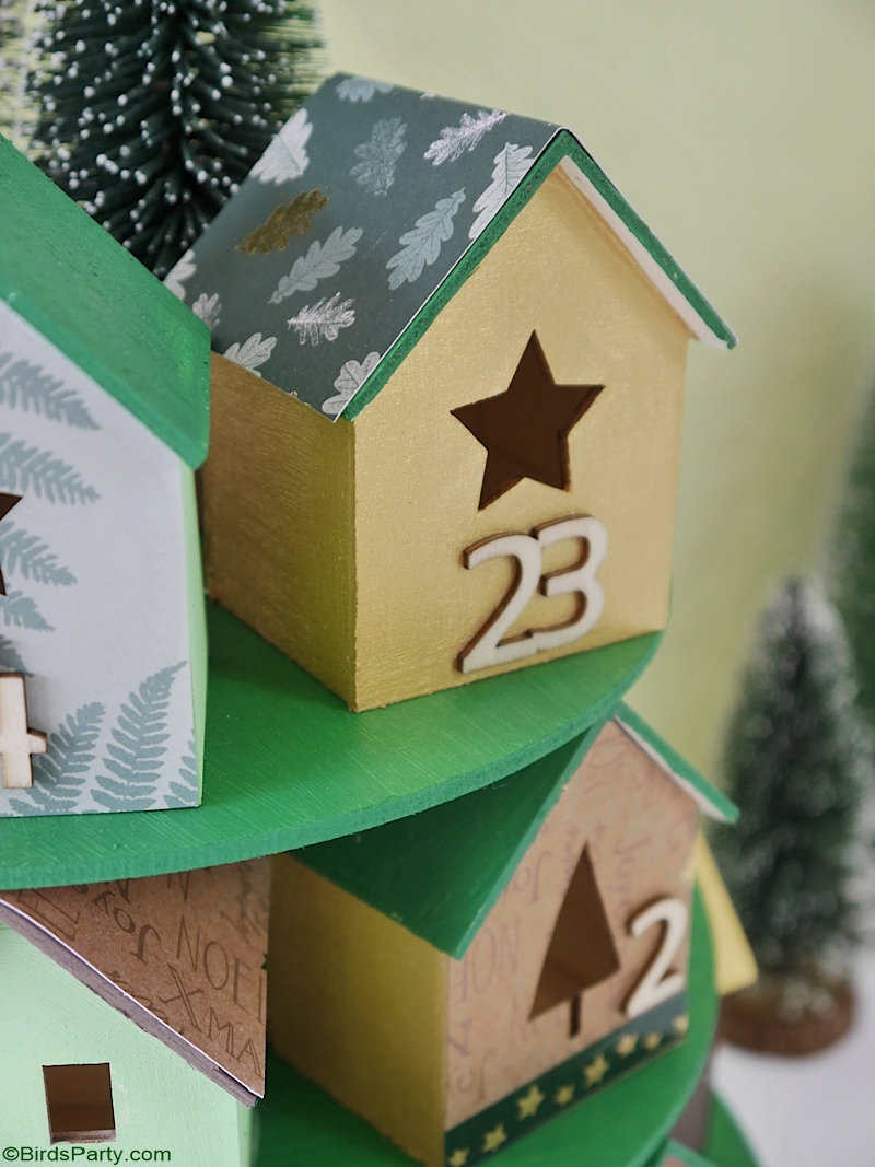 Calendrier de l'Avent DIY Christmas Village - idées de bricolage faciles, peu coûteuses et super jolies à faire avec les enfants pour Noël!