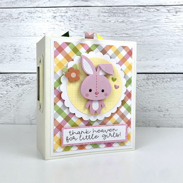 Baby Girl Scrapbook Mini Album with Bunny Rabbit