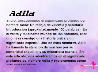 significado del nombre Adila
