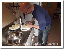 Federico preparing stuff for sauce