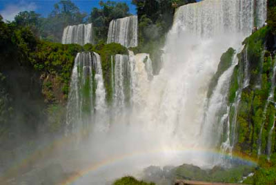 Bossetti Falls with Rainbow Iguazu Falls Argentina