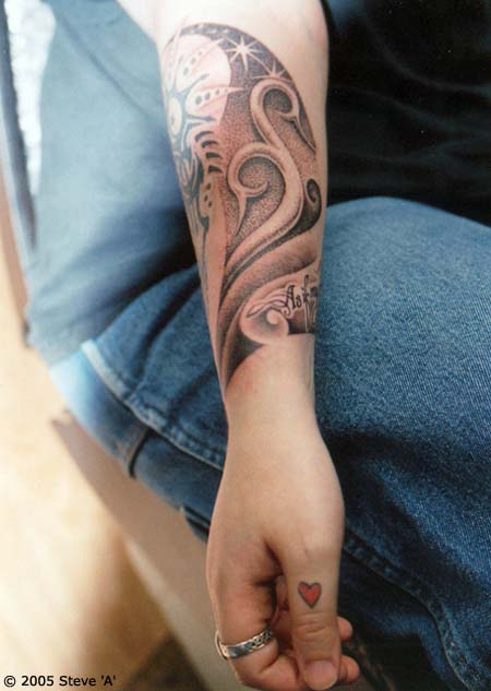 A tribal armband tattoo always goes on the arm by nature.