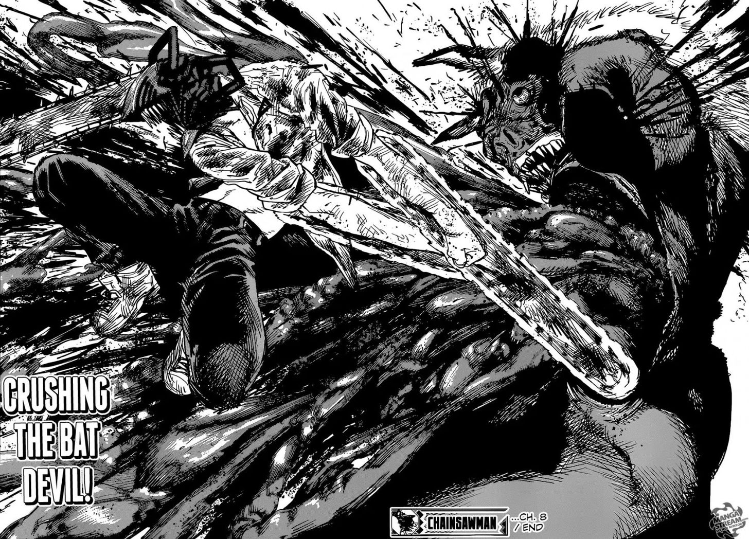 read chainsaw man manga chapter 8 Chainsaw vs Bat online in high quality