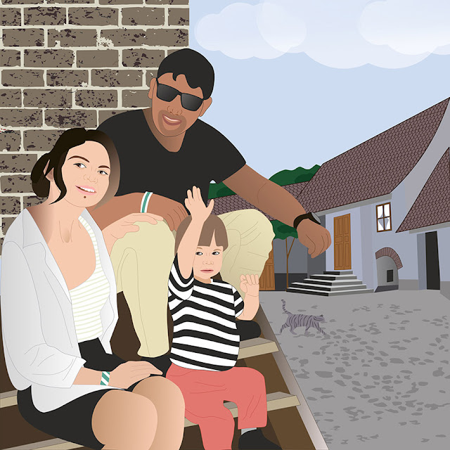 Portret Familie Ilustrat