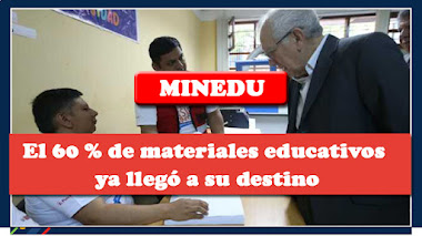 MINEDU El 60 % de materiales educativos ya llegó a su destino