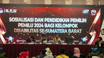 PPDI Padang Panjang Hadiri Sosialisasi  Pemilu 2024 bagi Disabilitas yang Digelar KPU Sumbar