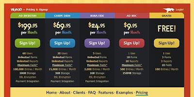 cool pricing page design