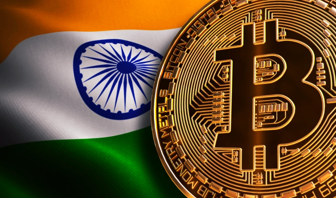 Bitcoin and Indian flag