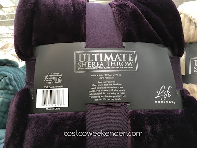 Costco 1049299 - Huddle under the Life Comfort Ultimate Sherpa Throw Blanket on the couch and make it a movie night