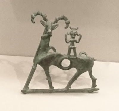 Cheekpiece of a horse bridle in the form of a wild sheep