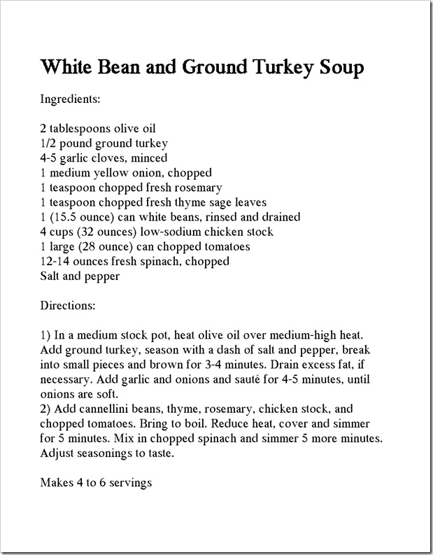white bean and turkey soup recipe