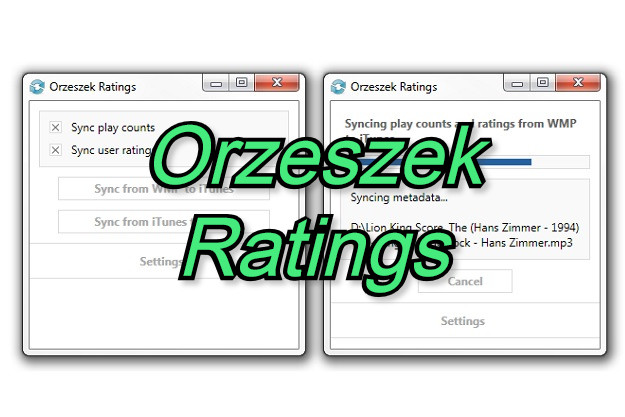 Orzeszek Ratings - Πρόγραμμα συγχρονισμού βαθμολογιών μεταξύ Windows Media Player και iTunes