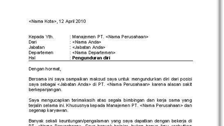 Surat Memohon Kebenaran Kerja Di Luar Kawasan