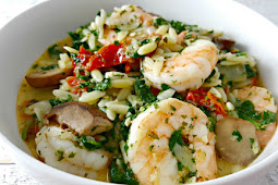 Garlic Orzo Tuscan Shrimp Recipe for Two