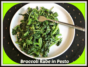 broccoli rabe tossed in pesto