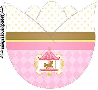 Carousel in Pink: Free Printable Invitations.