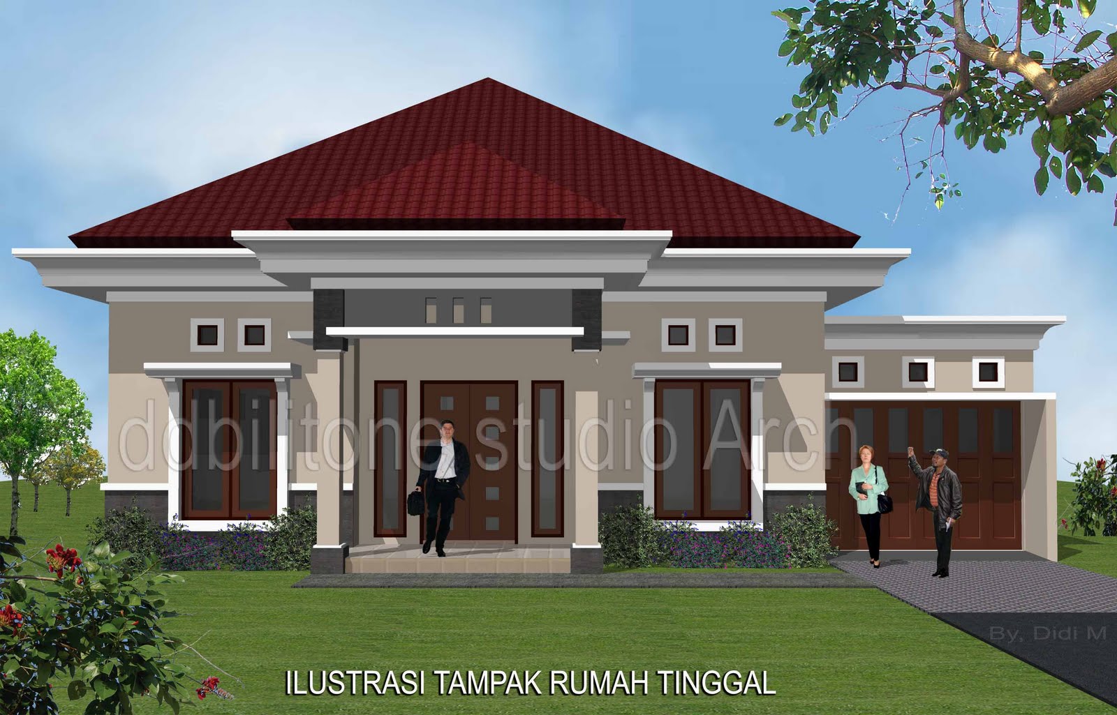 gambar_rumah: Jual Gambar Desain Arsitek Rumah Tinggal Satu Lantai ...