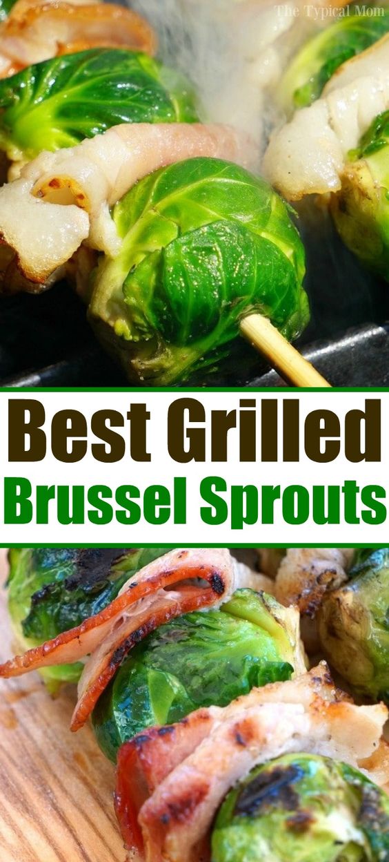 Brussel sprouts on the grill wrapped with bacon, they taste amazing! If you haven't found a way to cook tender flavorful brussels sprouts that you like this may be the ticket to loving them and they're a great vegetable side dish when you're having a barbecue. Try them! #brusselsprouts #brussels #sprouts #grilled #vegetable #sidedish #barbecue